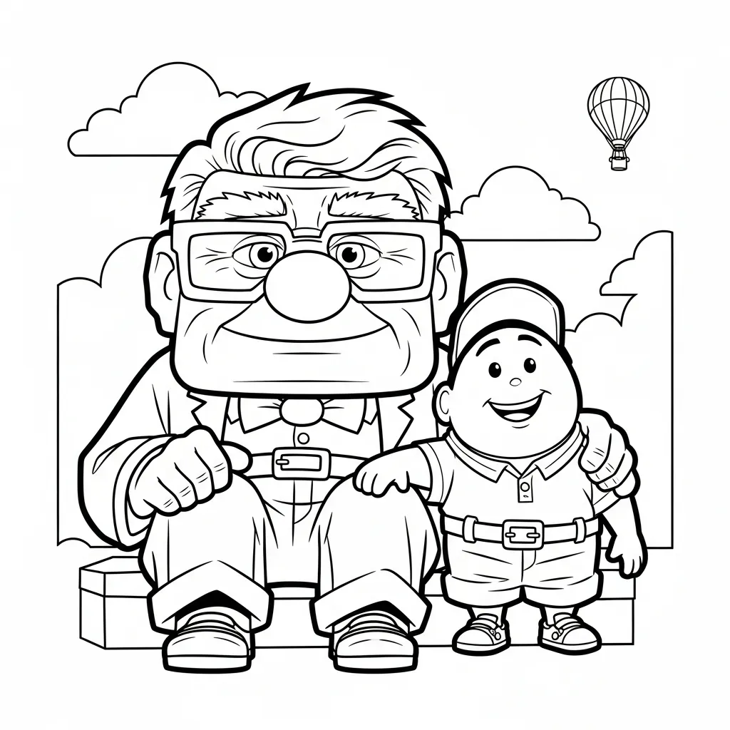 Carl Fredricksen 23 para colorear para niño gratis