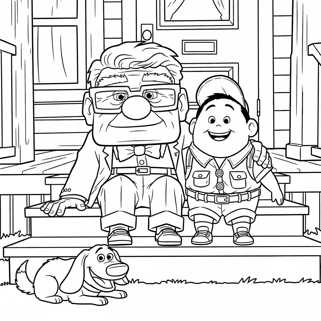 Carl Fredricksen 3 para colorear en línea