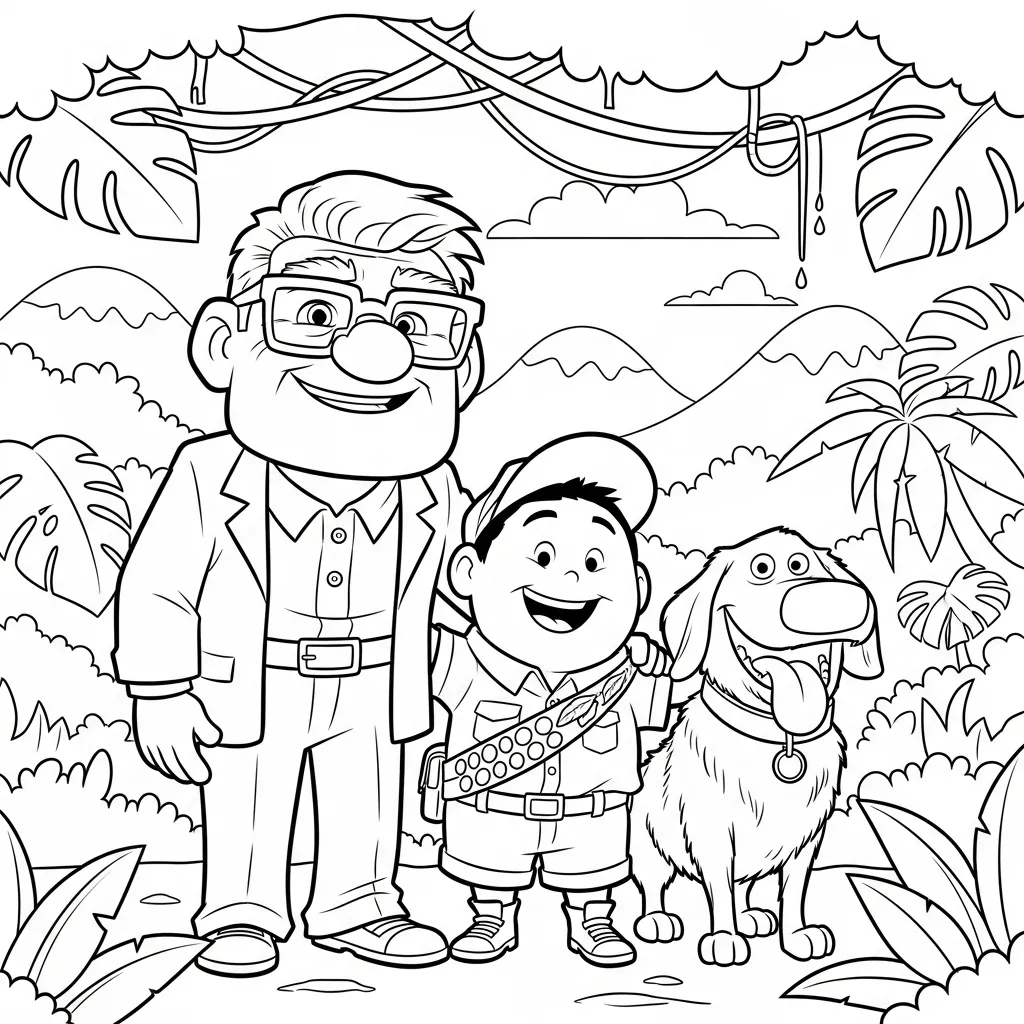 Carl Fredricksen 4 para colorear para imprimir a4