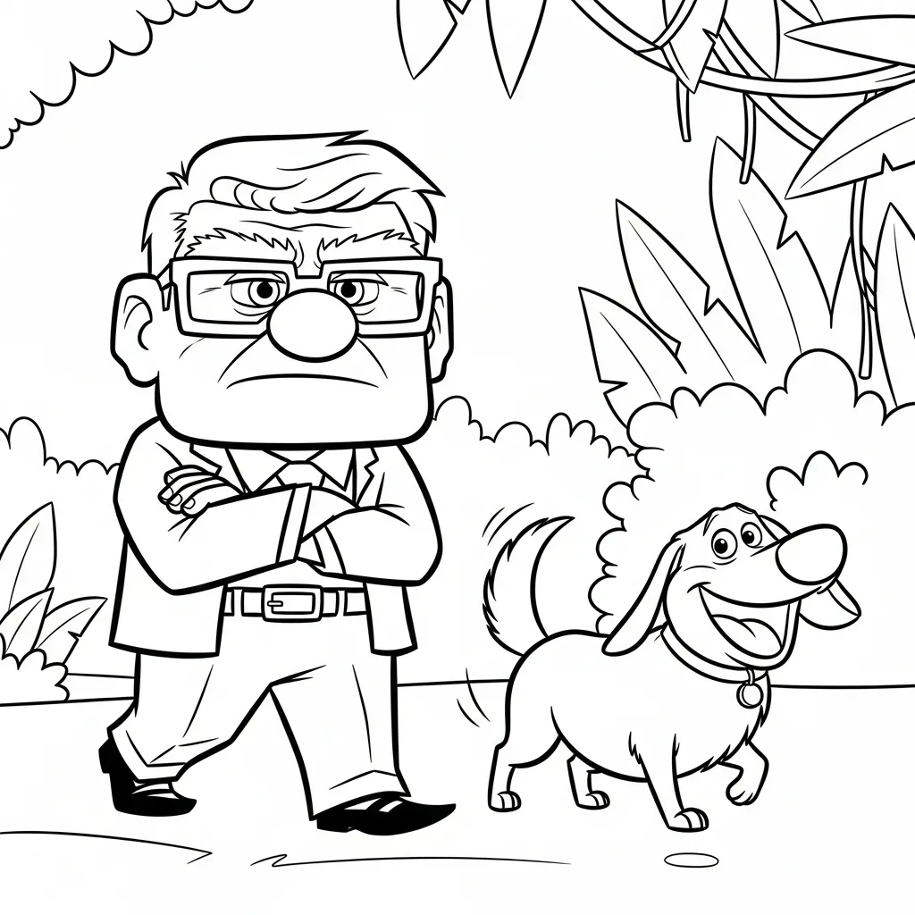 Carl Fredricksen 7 para colorear para niño para imprimir