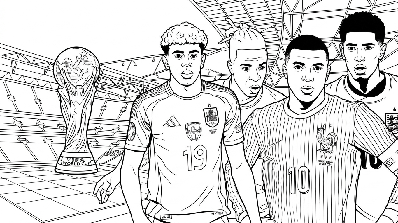 Copa Mundial 2026 Para Colorear para colorear para imprimir para niño de 10 años