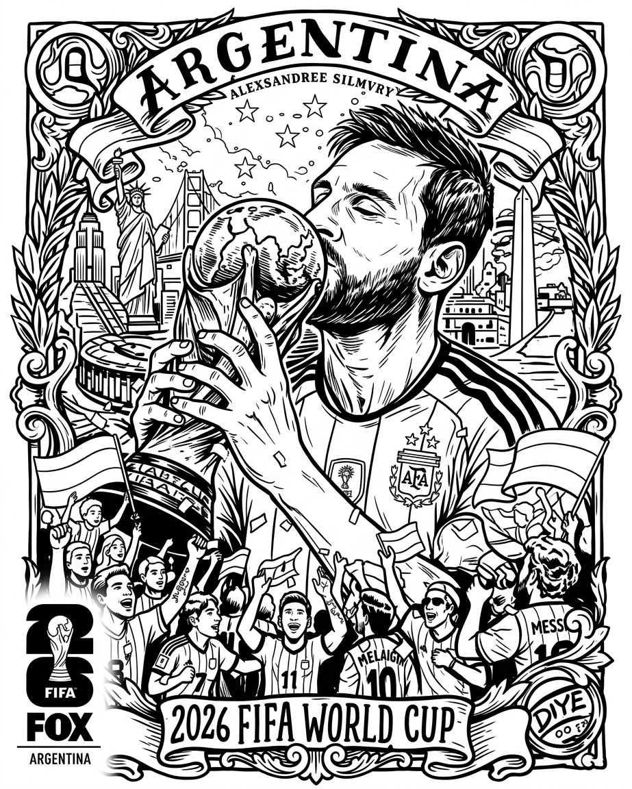 Copa Mundial 2026 Para Colorear para colorear para imprimir pdf gratis