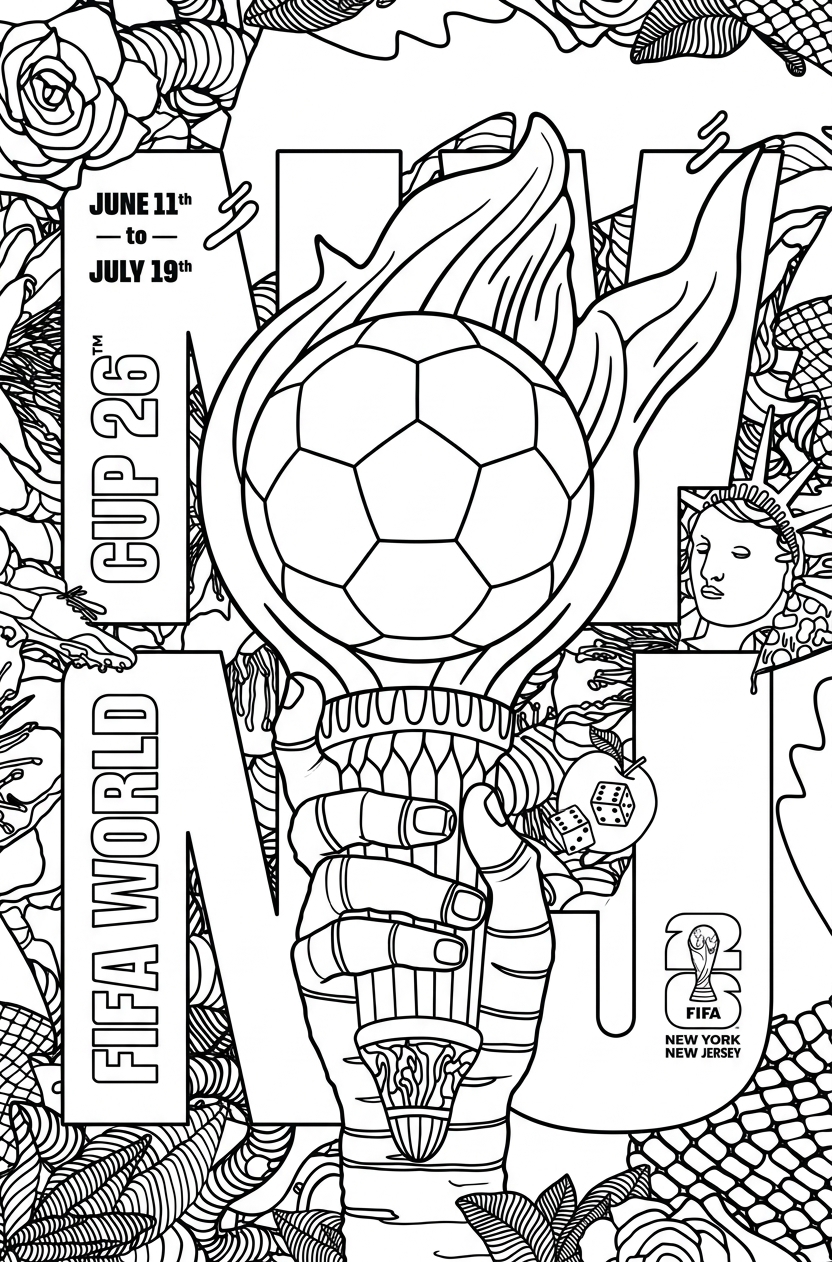 imprimir Copa Mundial 2026 Para Colorear para colorear gratis