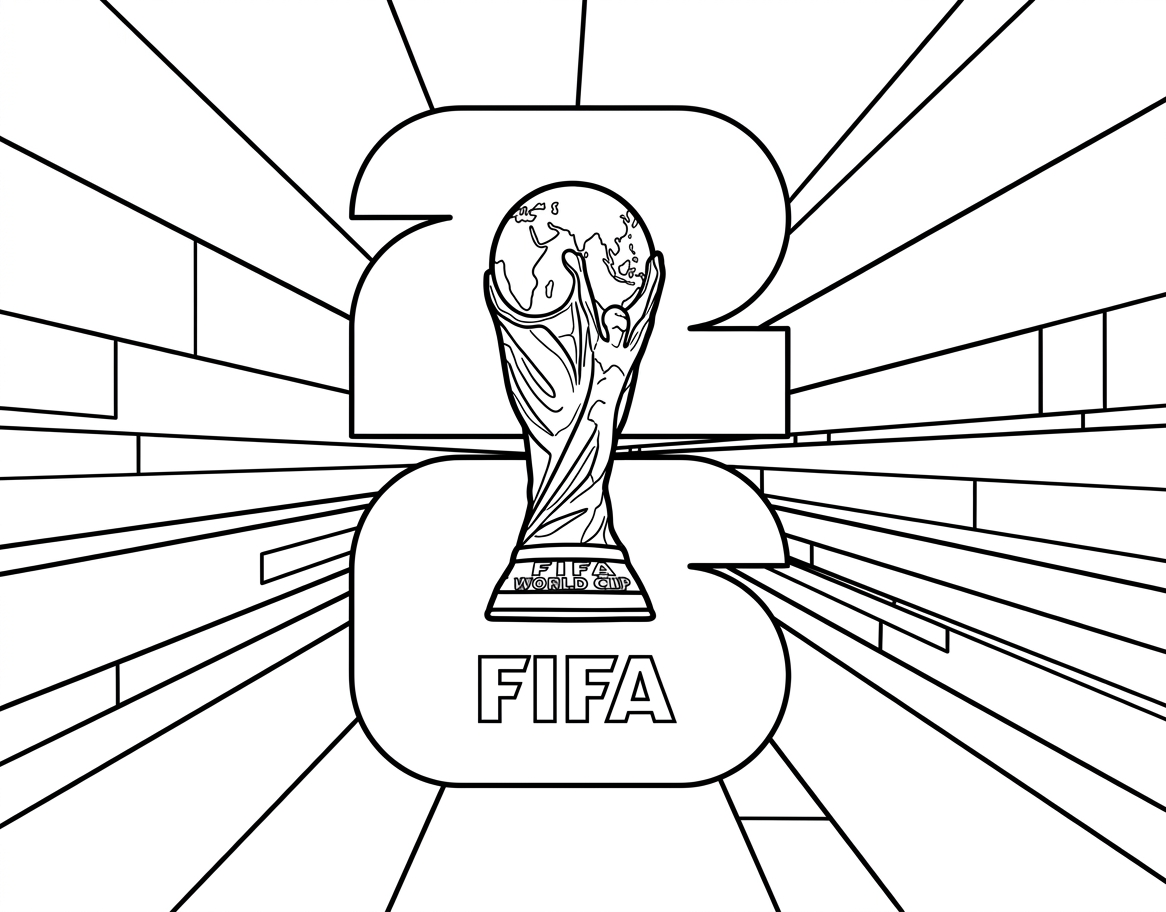 Copa Mundial 2026 Para Colorear para colorear en línea