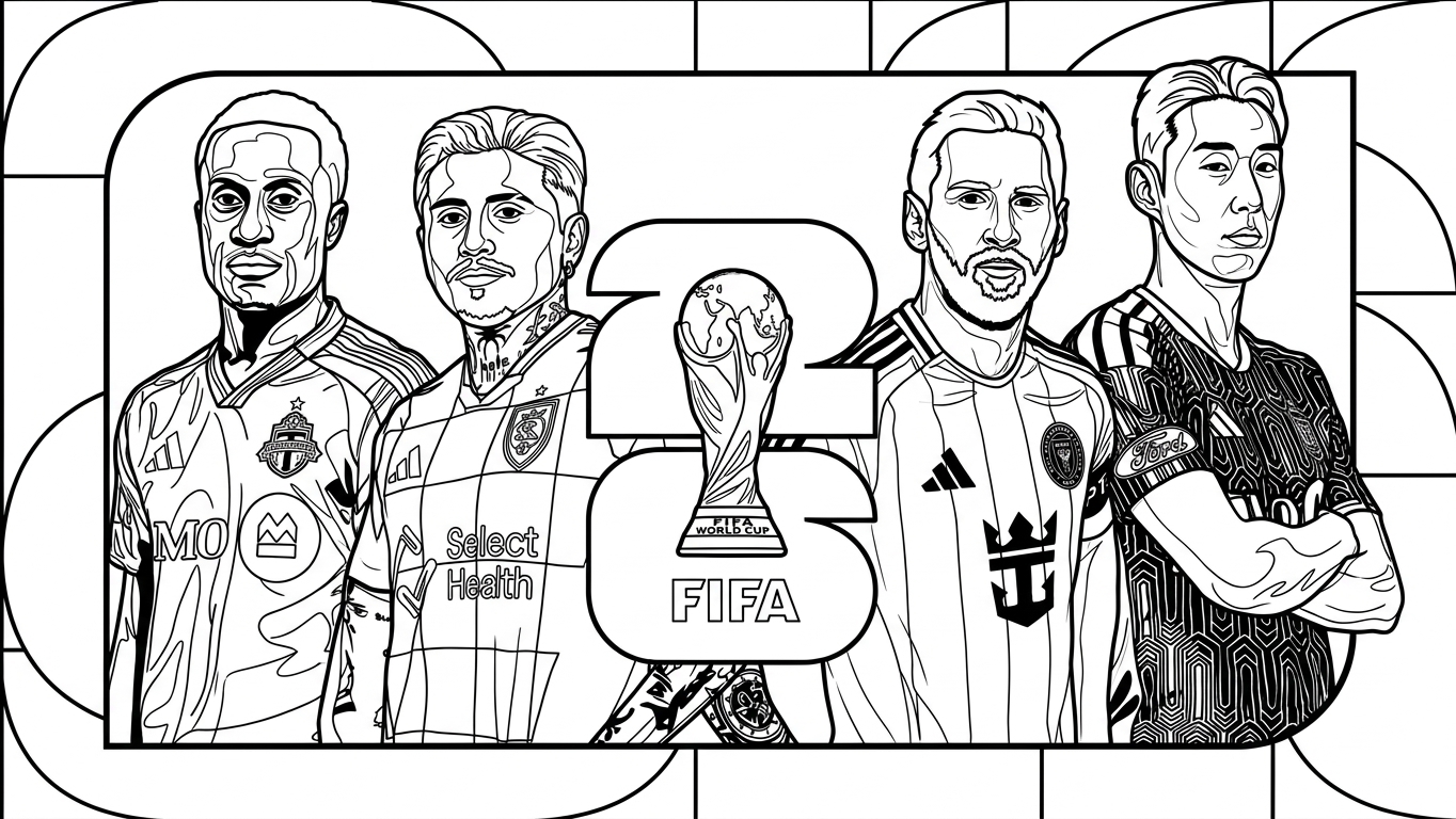 Copa Mundial 2026 Para Colorear para colorear y recortar para imprimir gratis