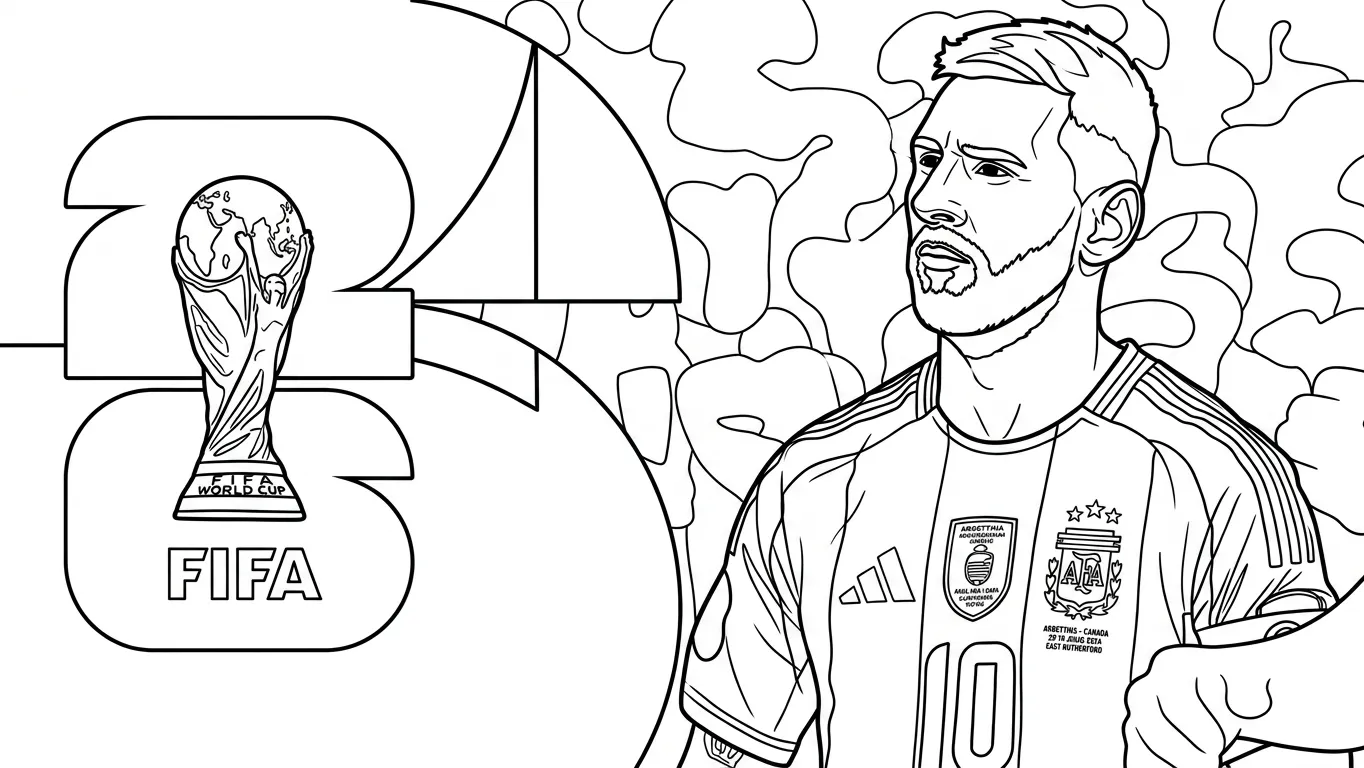 Copa Mundial 2026 Para Colorear para colorear para bebé para imprimir