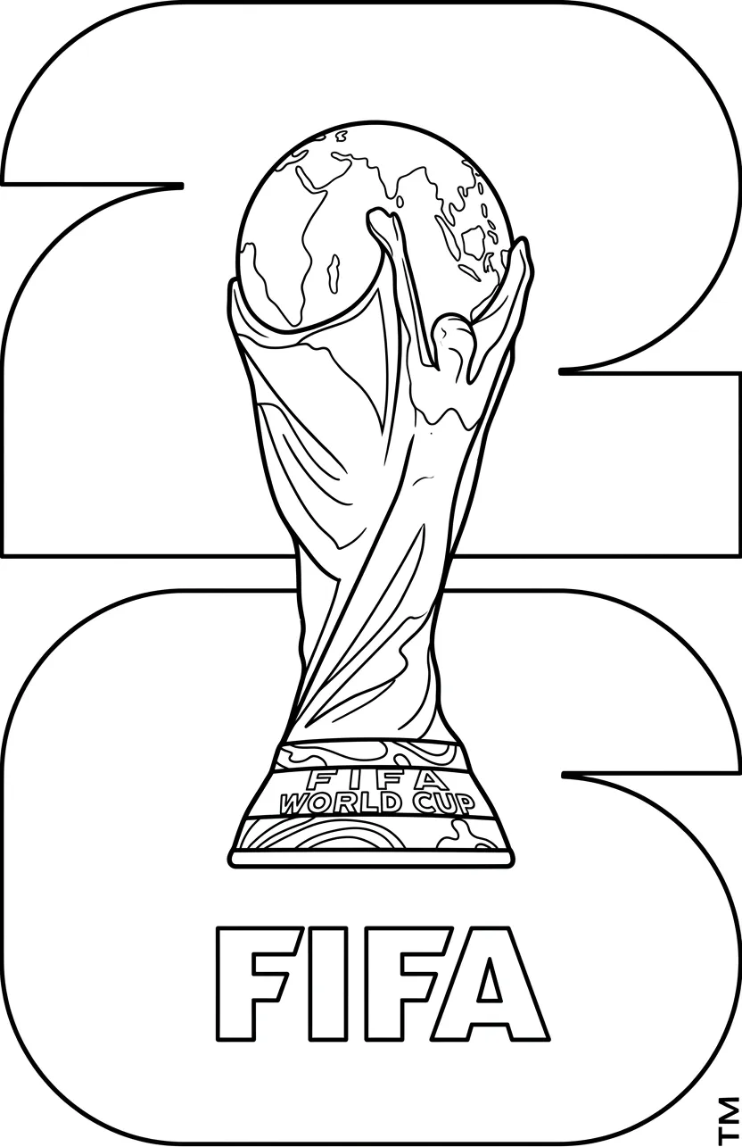 imprimir Copa Mundial 2026 Para Colorear para colorear para niño