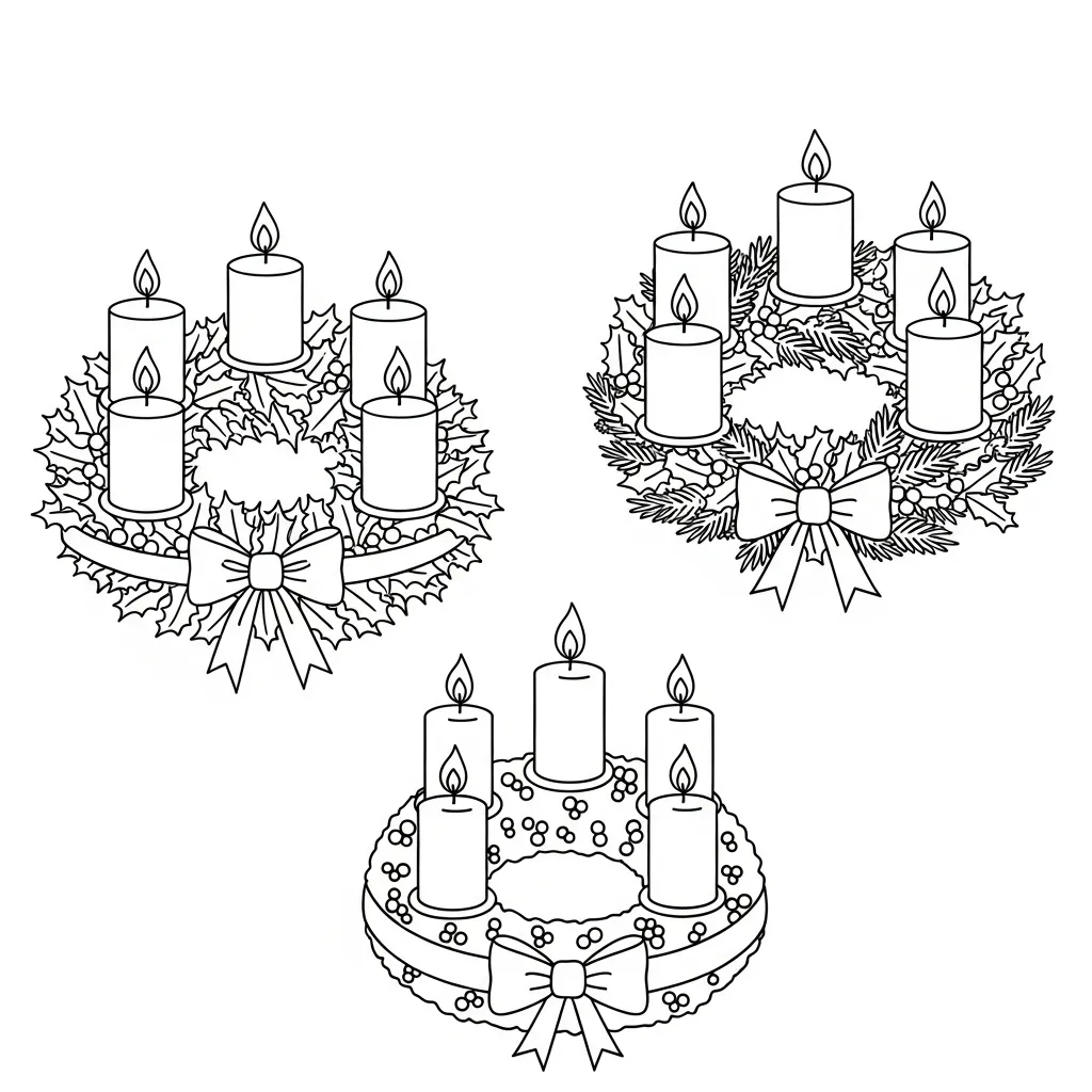 Coronas De Adviento Para Colorear para colorear gratis para imprimir