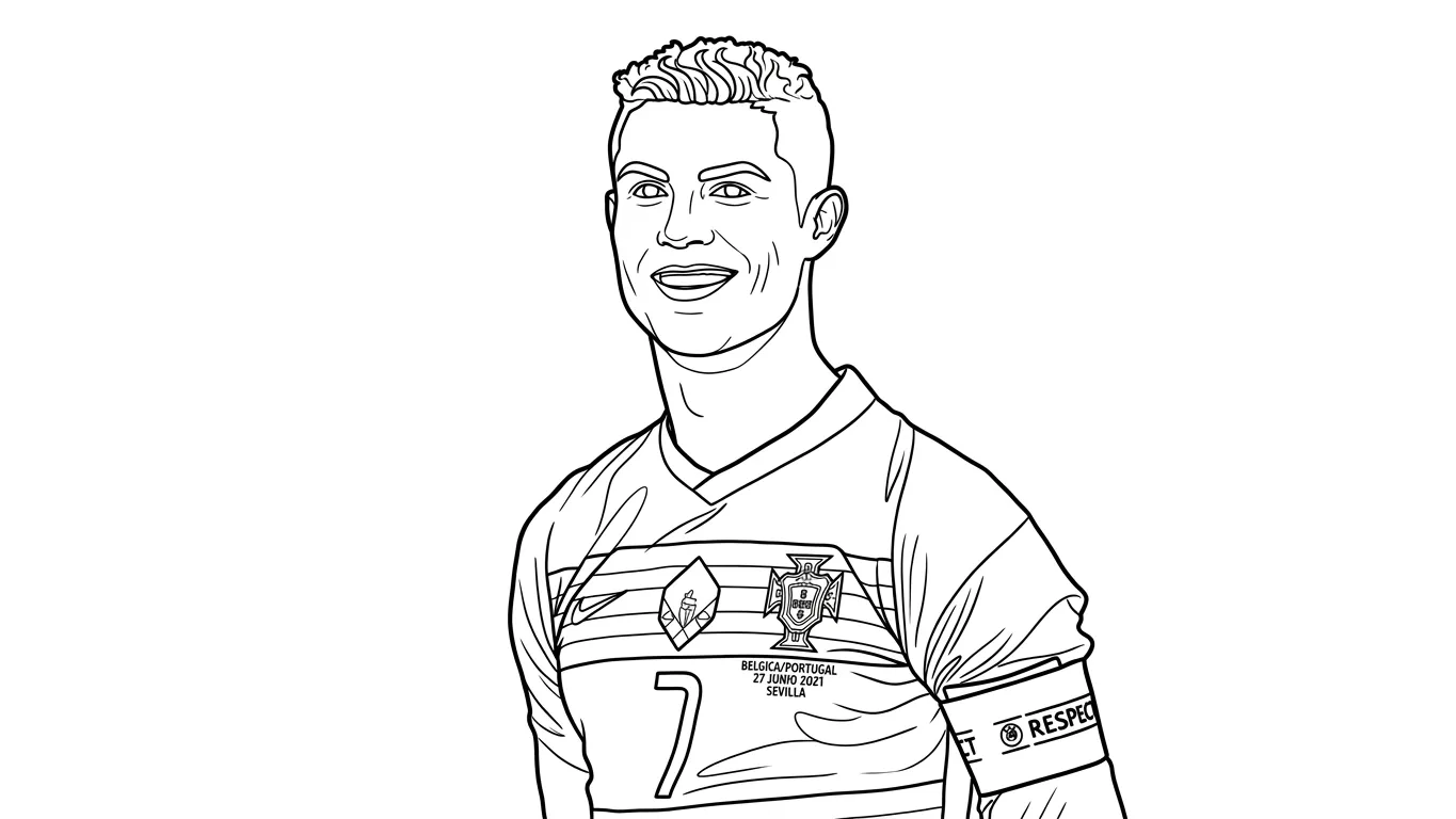 Cristiano Ronaldo Para Colorear para colorear para niño de 2 años
