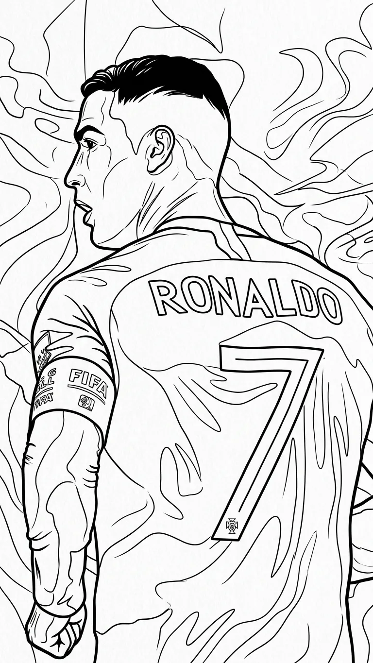 Cristiano Ronaldo Para Colorear para colorear para imprimir para niño de 4 años