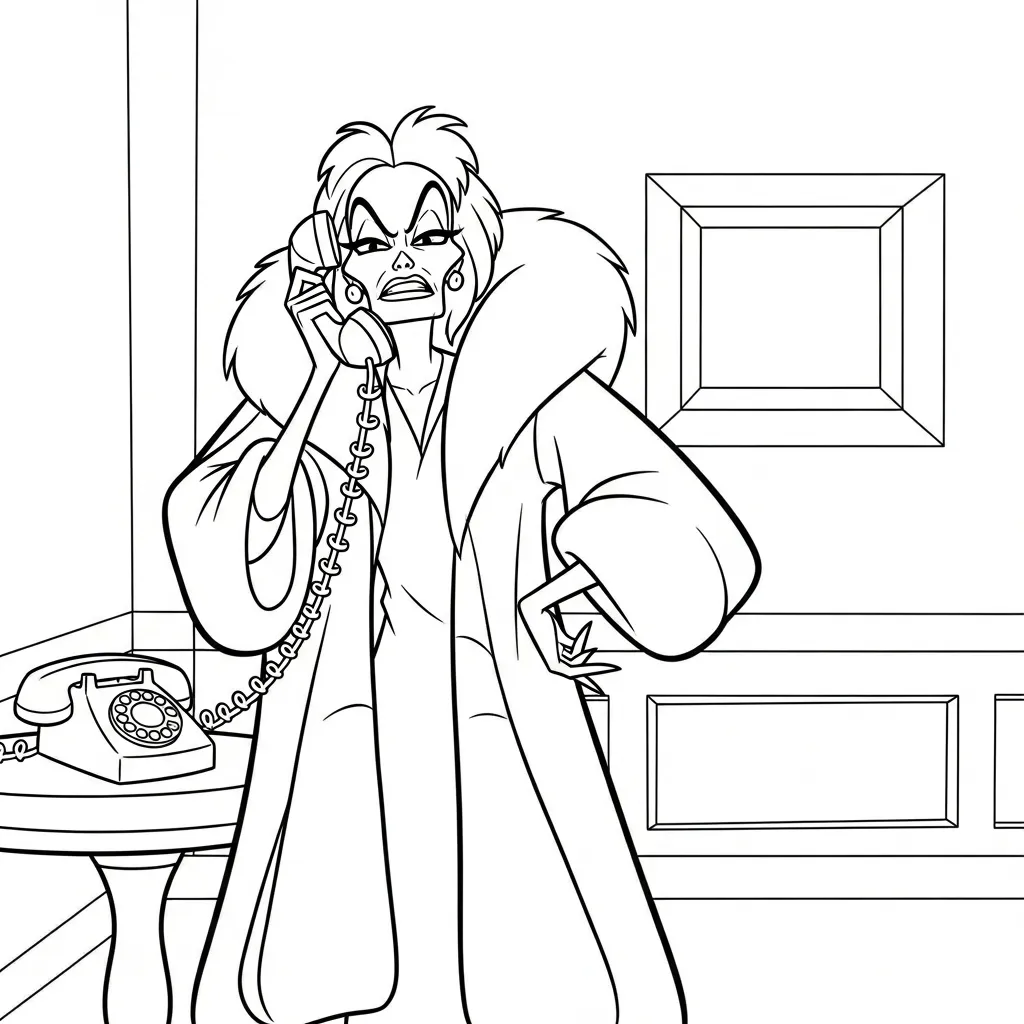 Cruella de Vil 11 para dibujar en línea