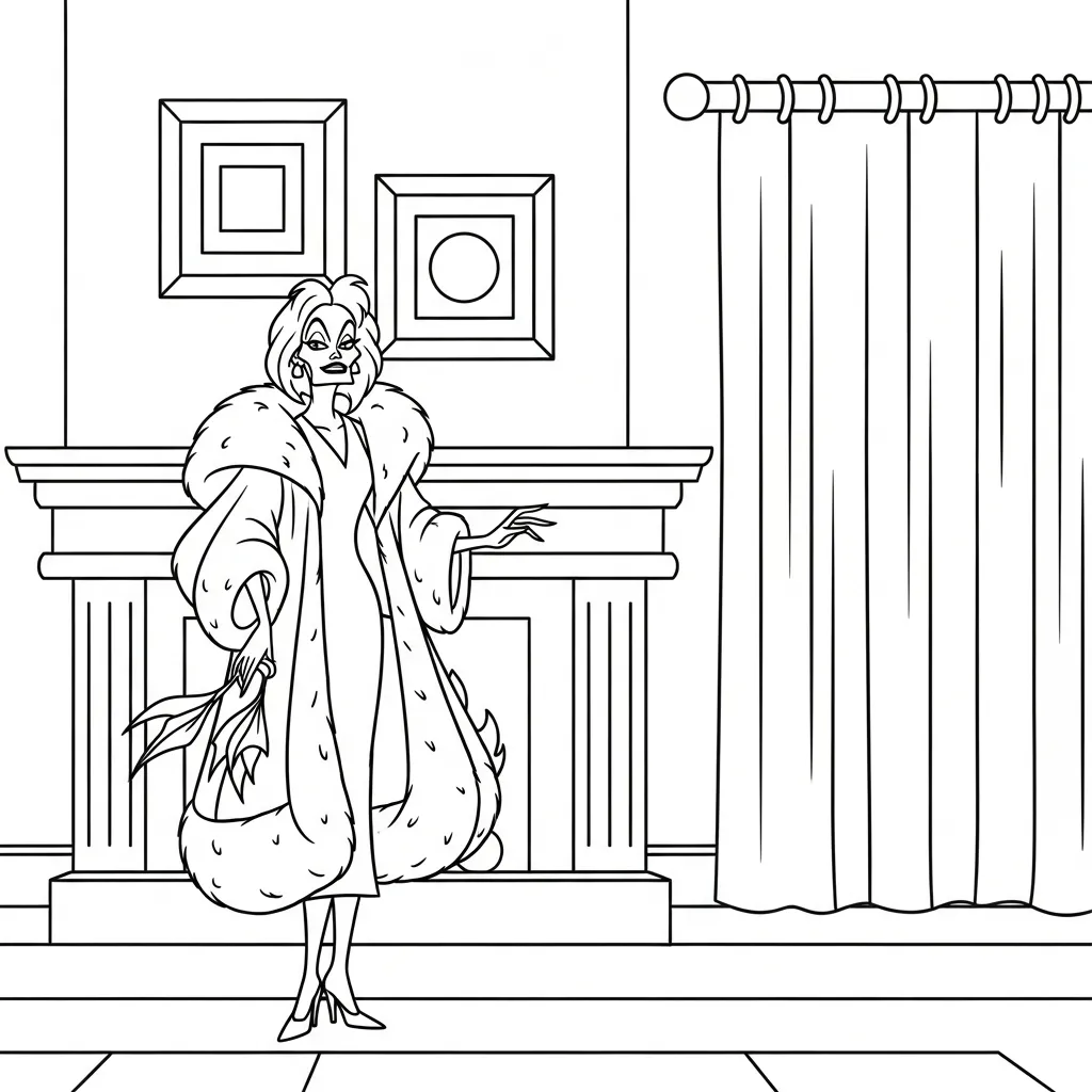 Cruella de Vil 13 para colorear para imprimir gratis
