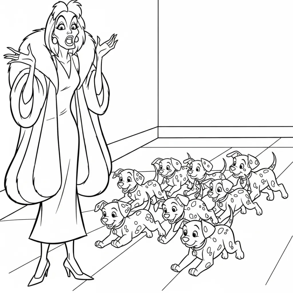 Cruella de Vil 18 para colorear para imprimir