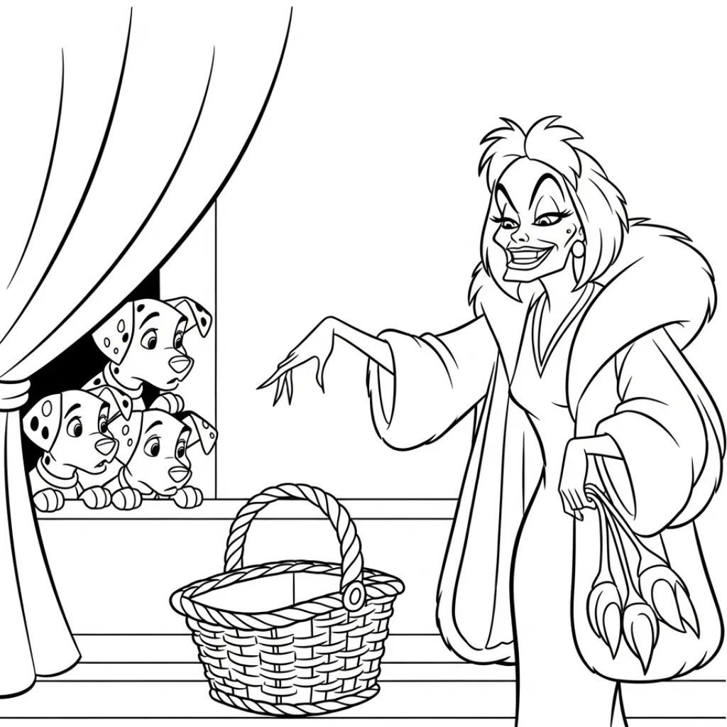 Cruella de Vil 2 para colorear para niño de para imprimir