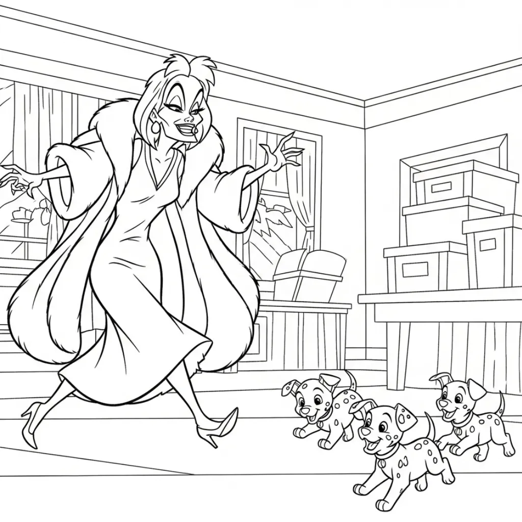 Cruella de Vil 20 para colorear para imprimir pdf
