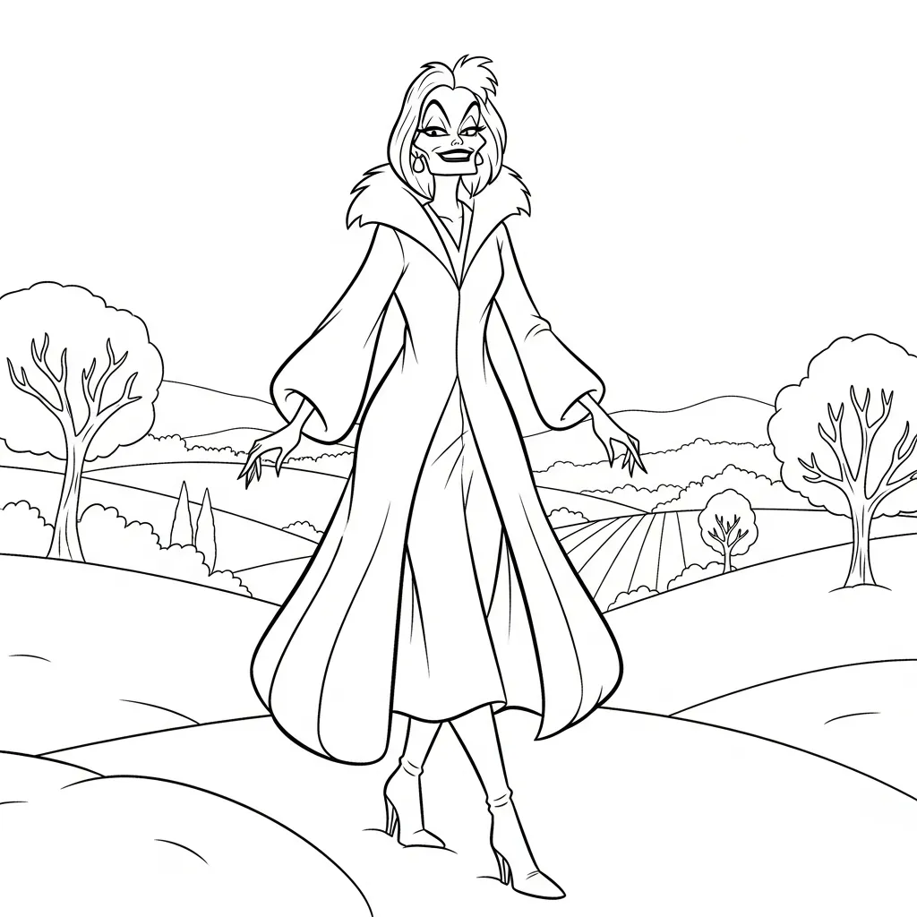 Cruella de Vil 21 para colorear para imprimir