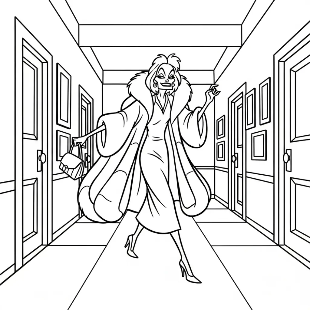 Cruella de Vil 23 para colorear para niño de 10 años