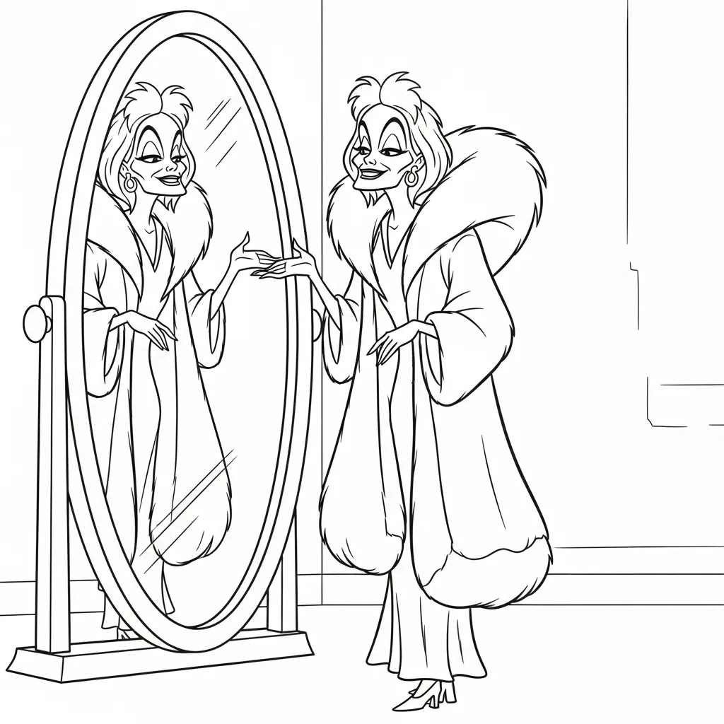 Cruella de Vil 27 para colorear gratis en línea