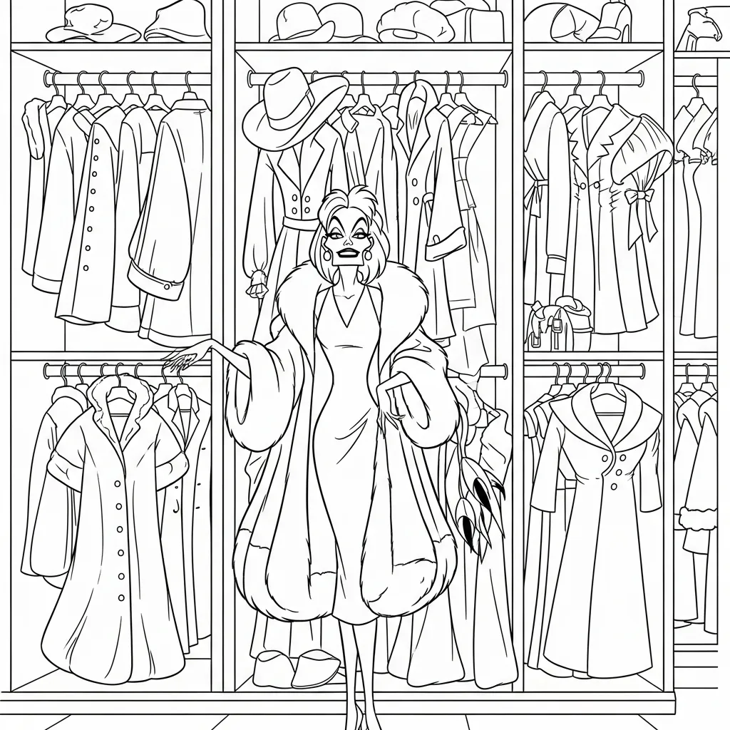 Cruella de Vil 7 para colorear y recortar