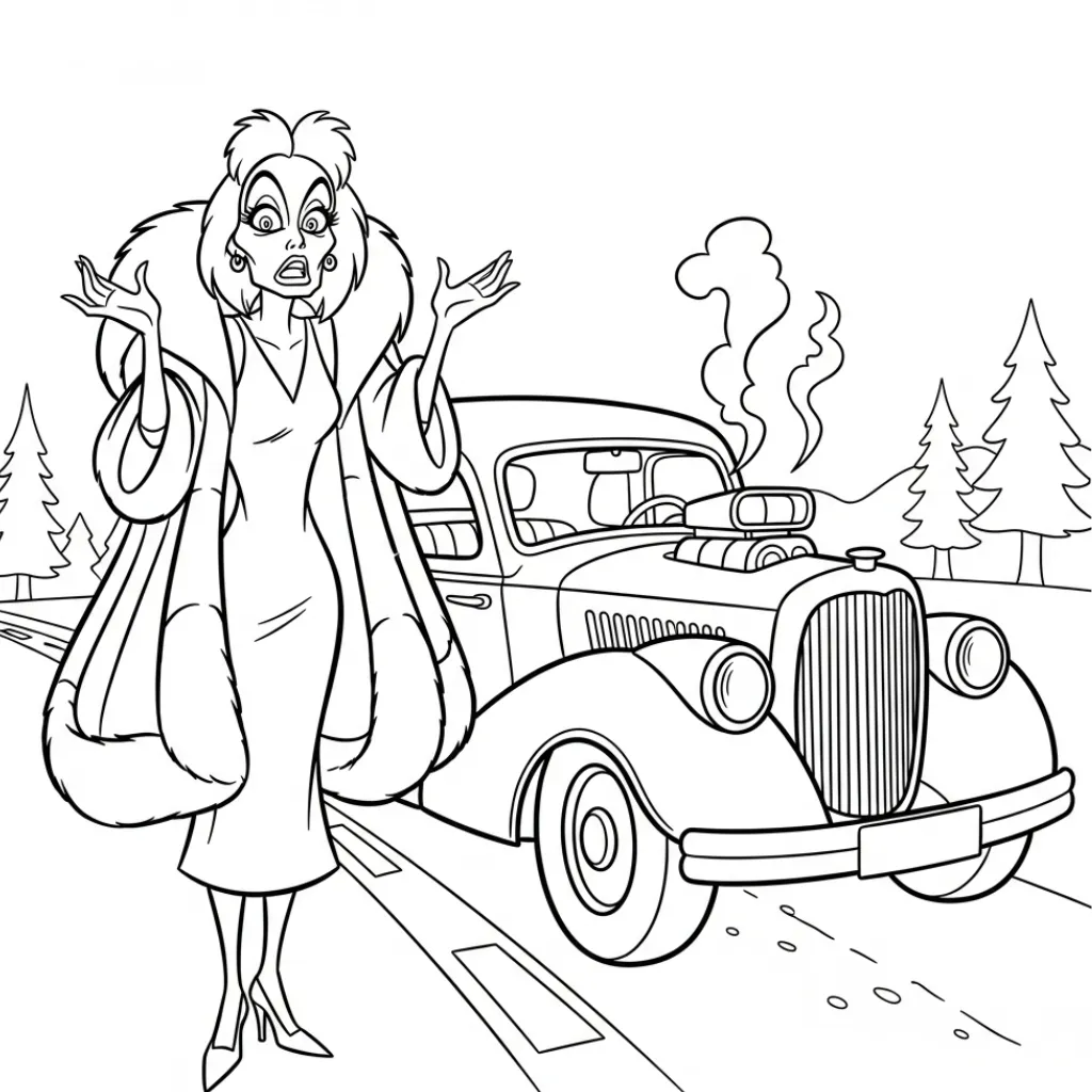Cruella de Vil 8 para colorear para imprimir pdf