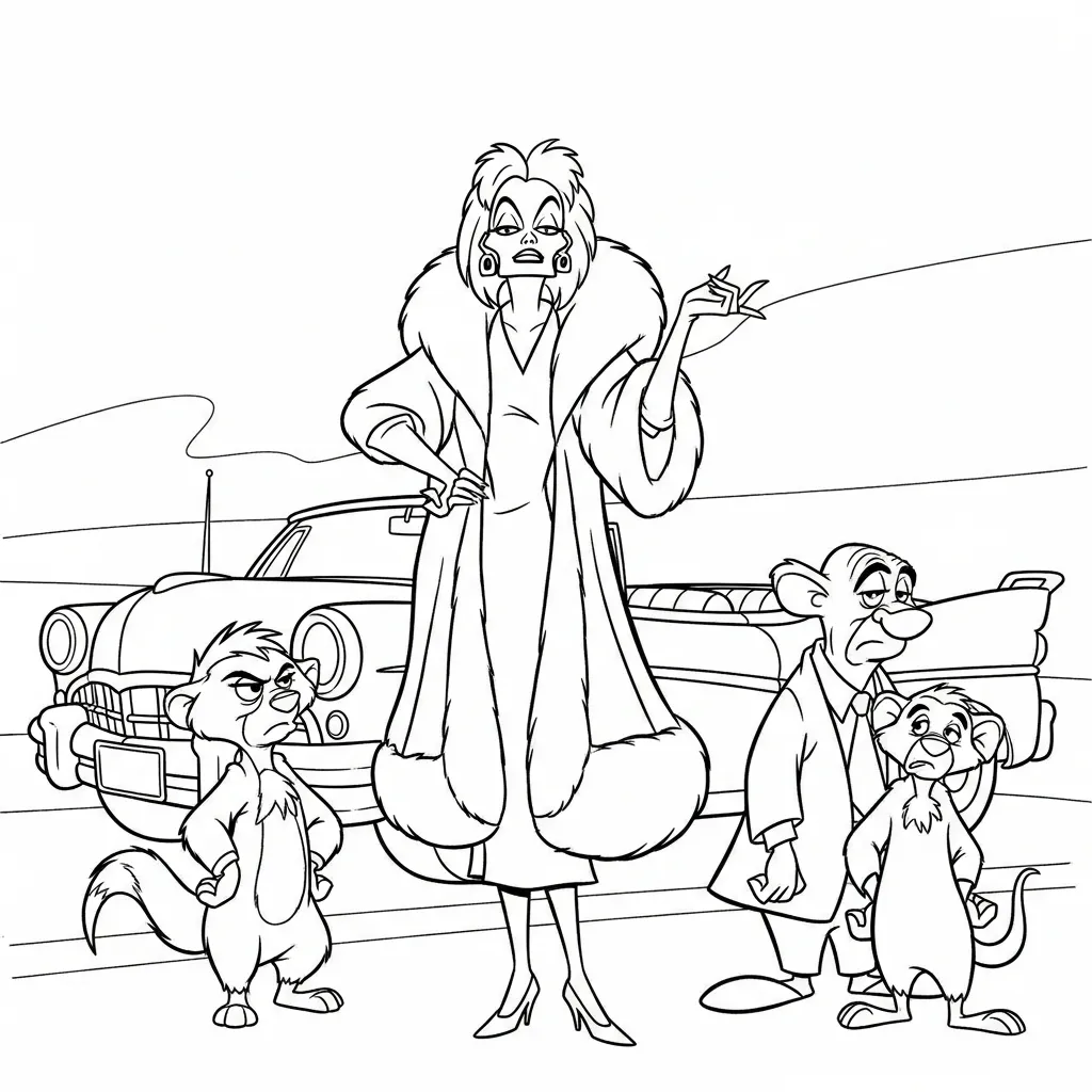 Cruella de Vil 9 para colorear en línea