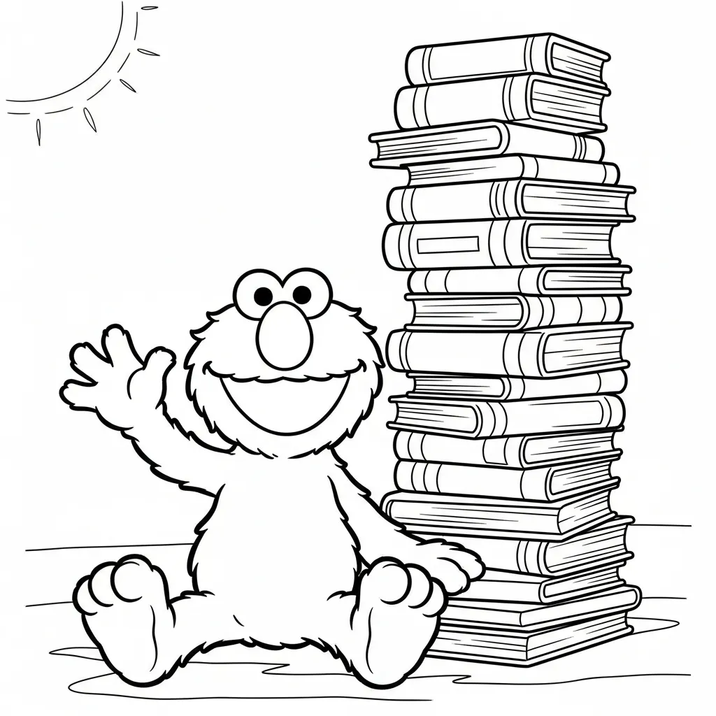 Elmo 1 para colorear y dibujo para imprimir