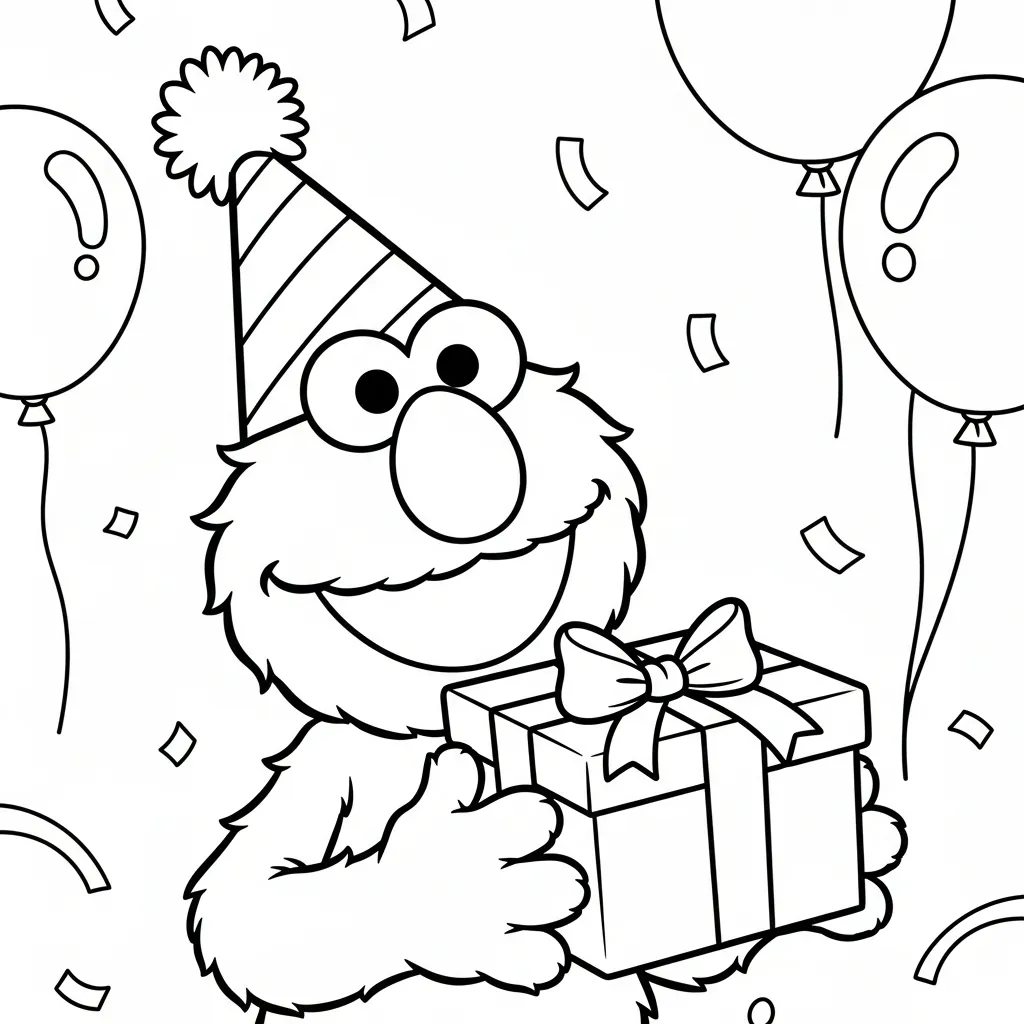 Elmo 10 para colorear para niño para imprimir gratis