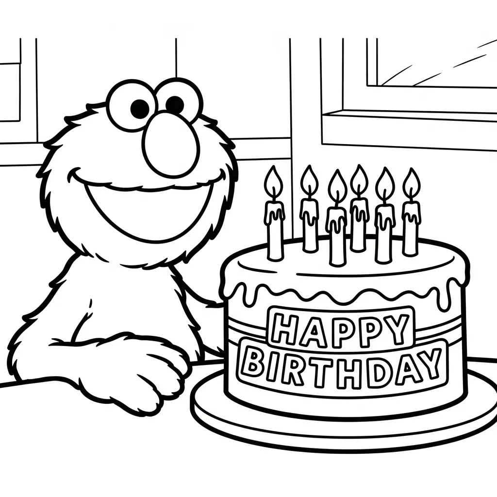 Elmo 16 para colorear para imprimir para niño de 9 años