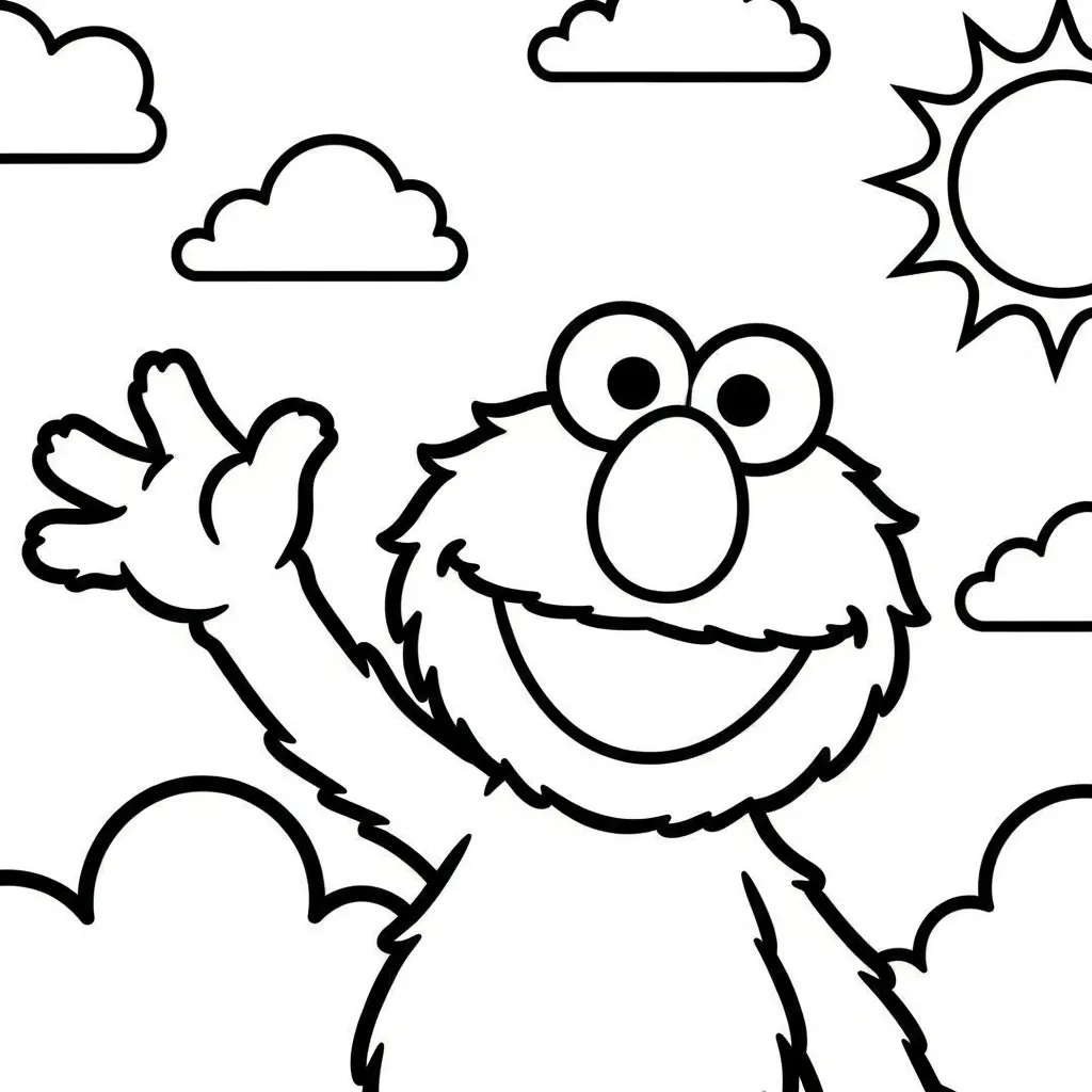 Elmo 21 para colorear para imprimir para niño de 8 años