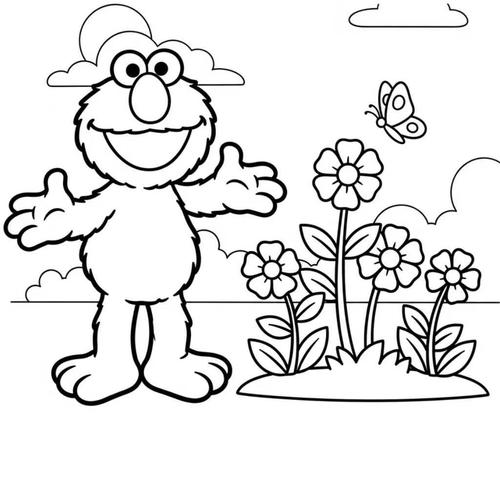 Elmo 22 para colorear para imprimir para niño de 7 años