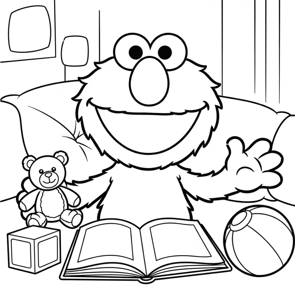 Elmo 26 para colorear para niño de 5 años