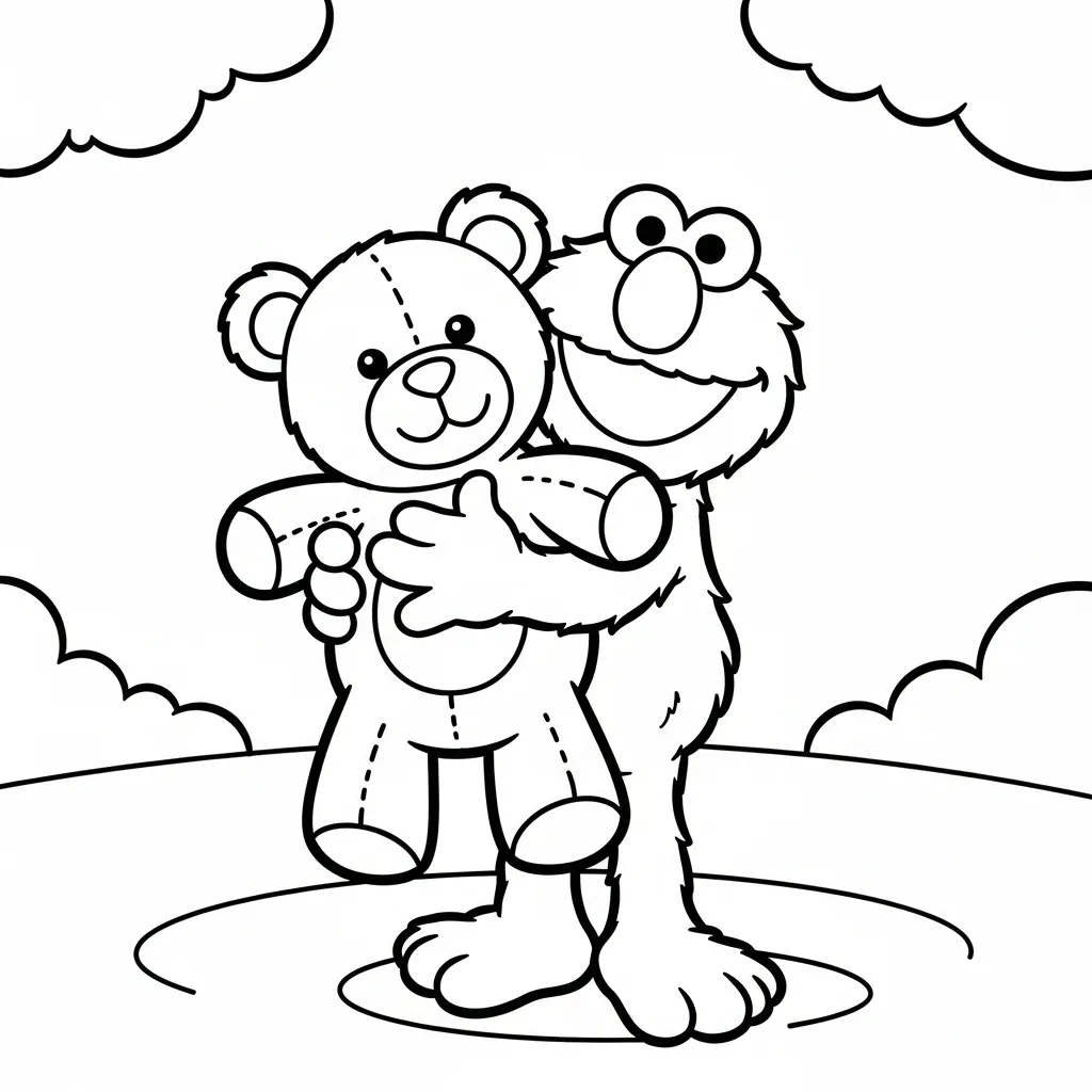 Elmo 5 para colorear para niño para imprimir gratis