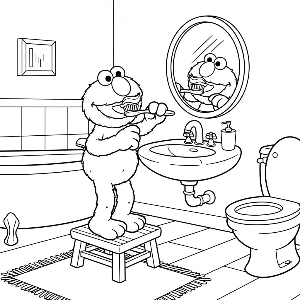 Elmo 7 para colorear para imprimir para niño de 4 años