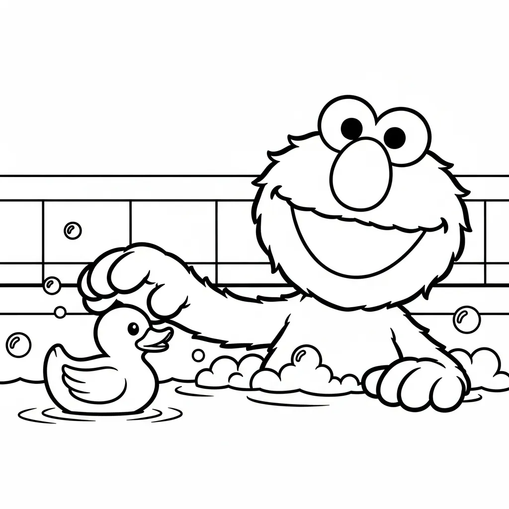 Elmo 8 para colorear para niños para imprimir gratis