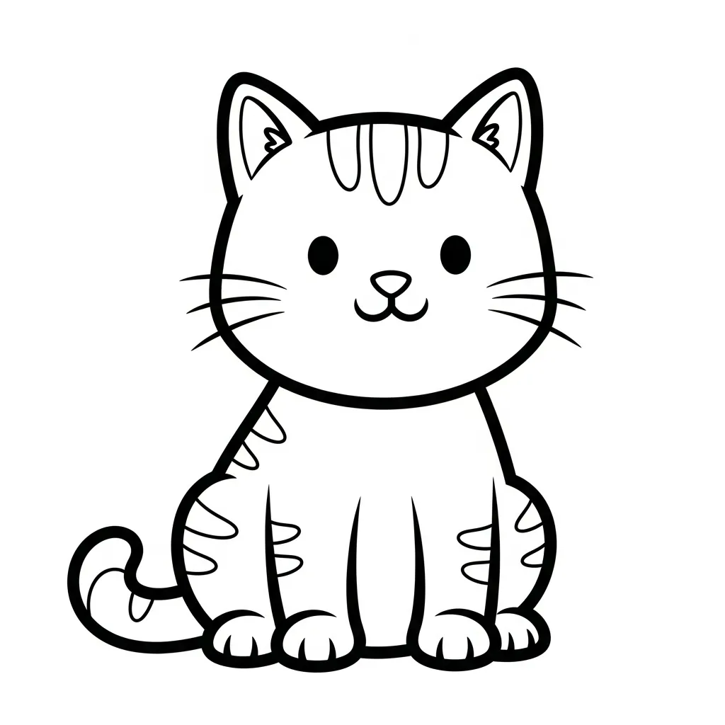 Gato Para Colorear para colorear para imprimir para niño de 6 años