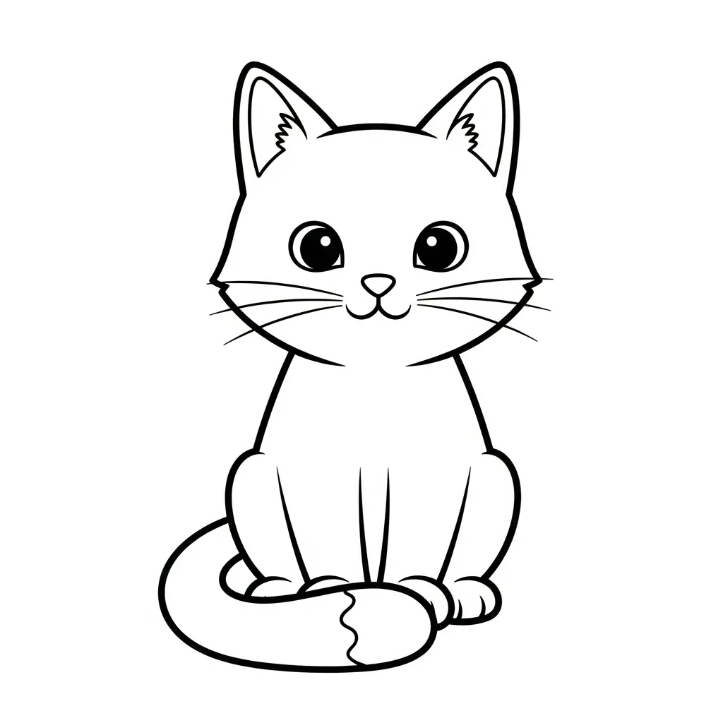 Gato Para Colorear para colorear para imprimir para niño de 4 años