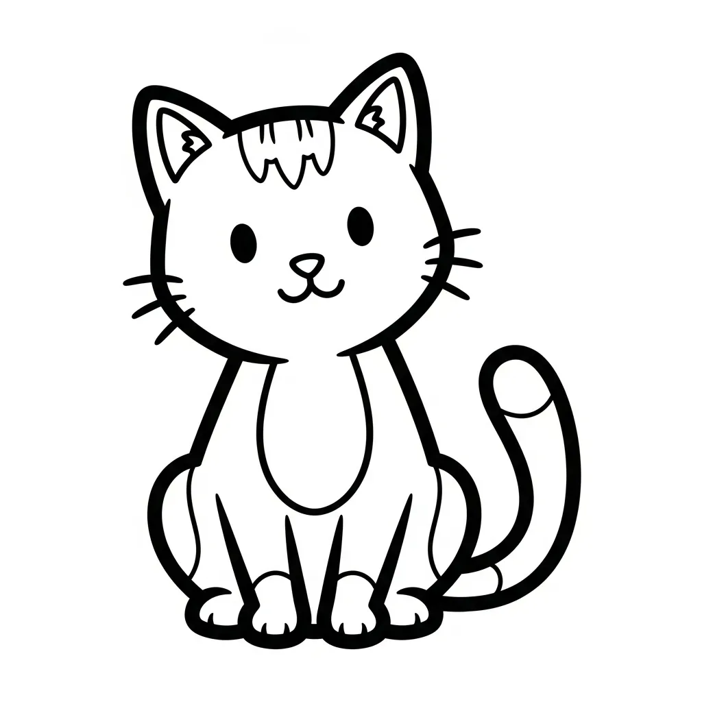Gato Para Colorear para colorear educativo para niño