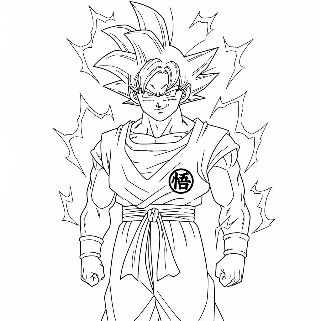 imprimir Goku Para Colorear para colorear