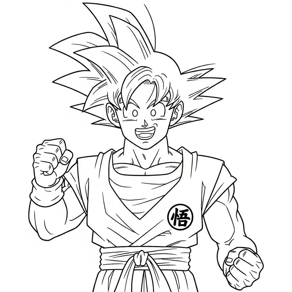 Goku Para Colorear para colorear para imprimir para niño de 7 años