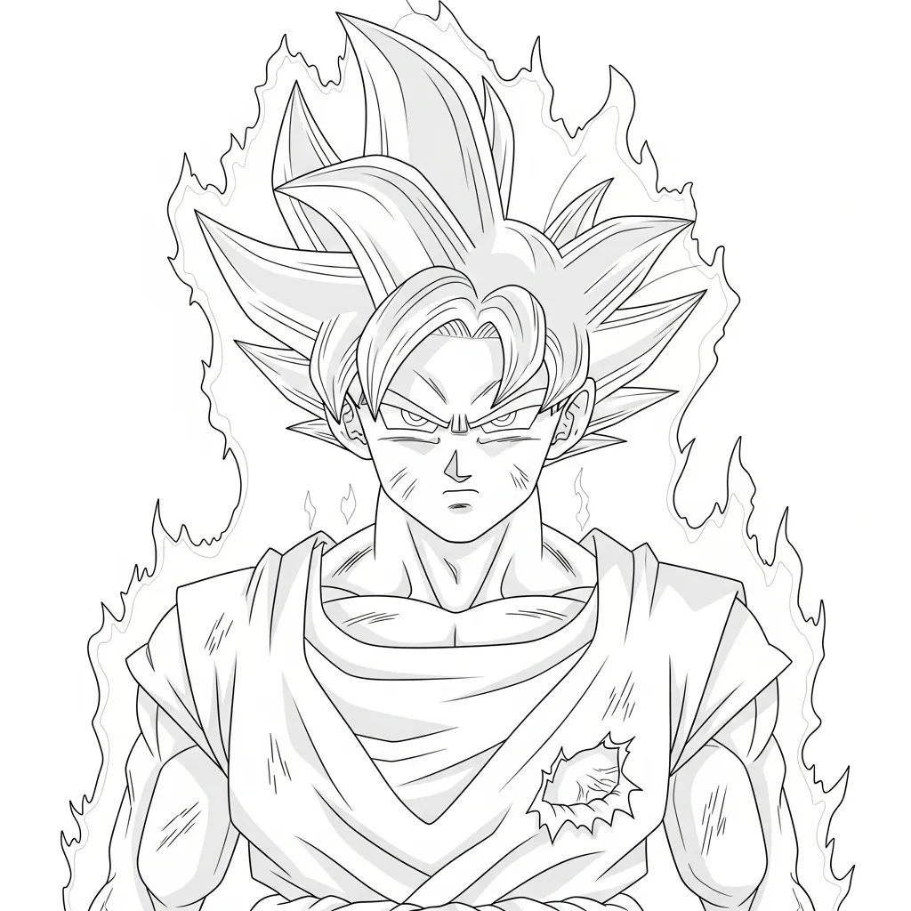 Goku Para Colorear para colorear para niño