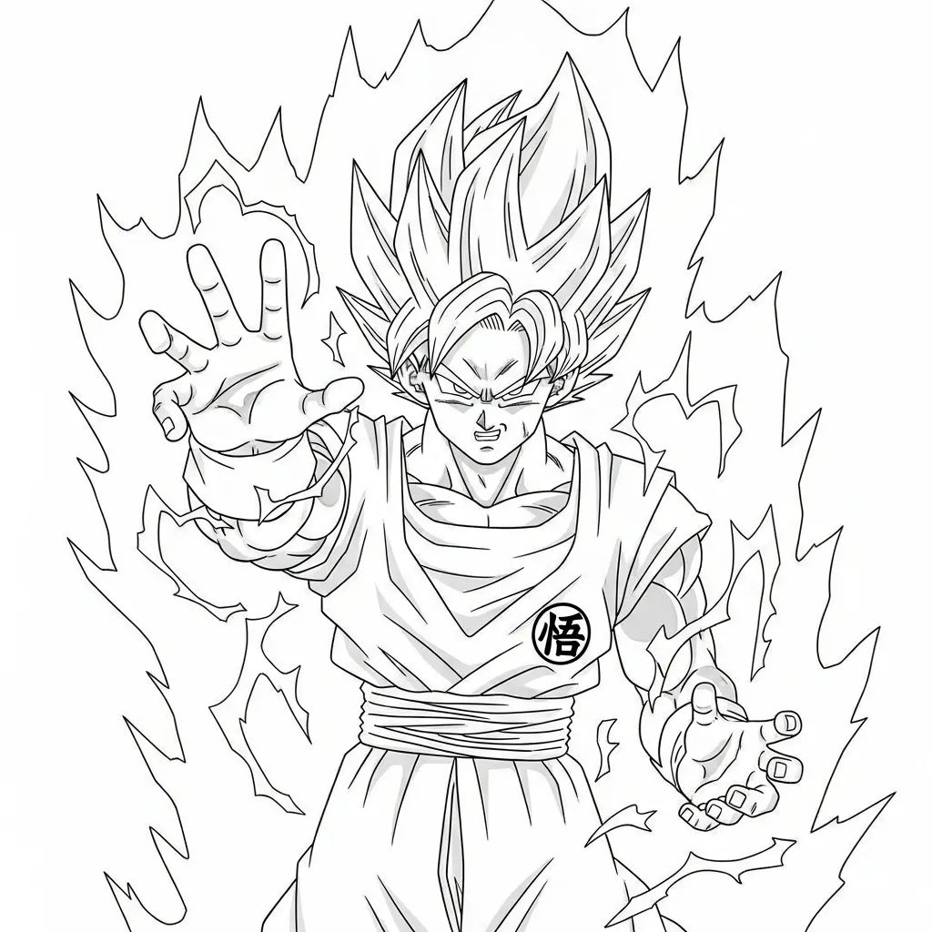 Goku Para Colorear para colorear para niño para imprimir gratis