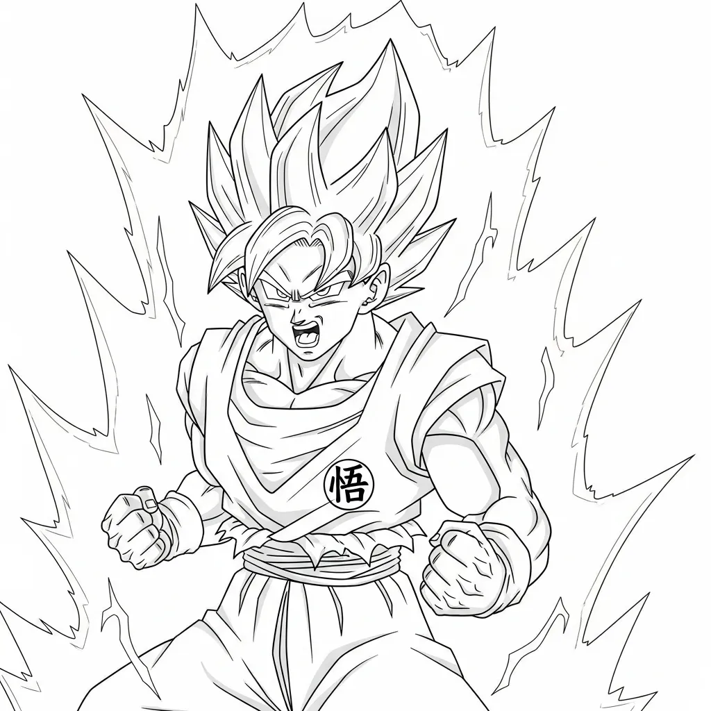 Goku Para Colorear para colorear para imprimir para niño de 3 años