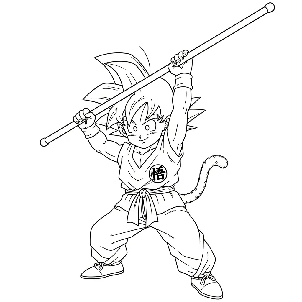 Goku Para Colorear para colorear para niños para descargar 1