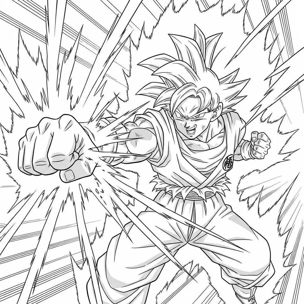 Goku Para Colorear para colorear para imprimir para niño de 7 años 2