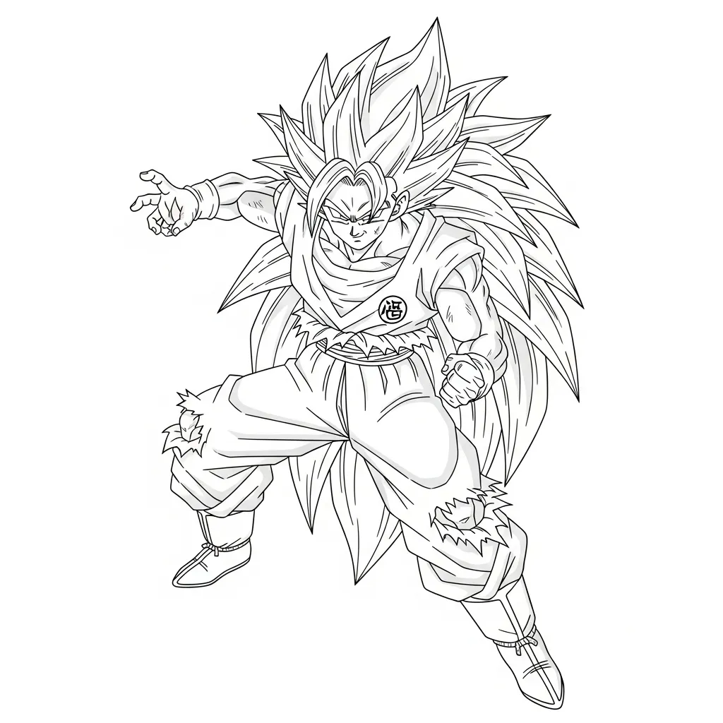 Goku Para Colorear para colorear para niño de 5 años