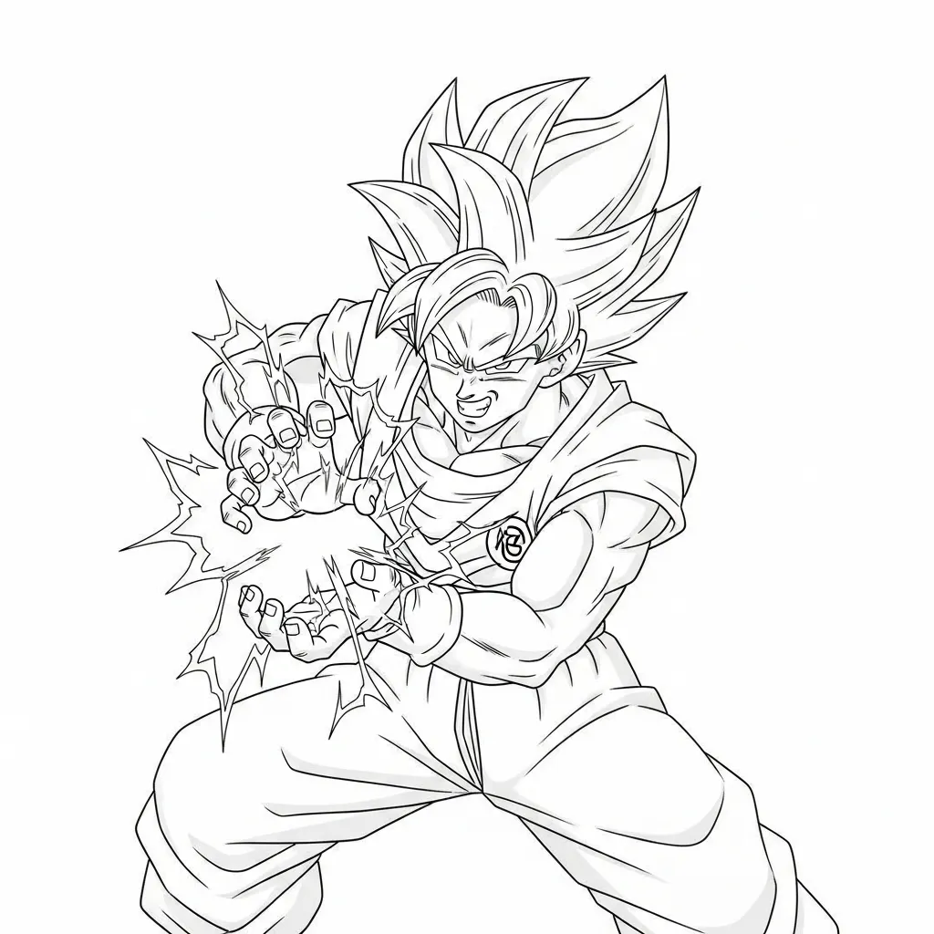 Goku Para Colorear para colorear para imprimir para niño de 2 años