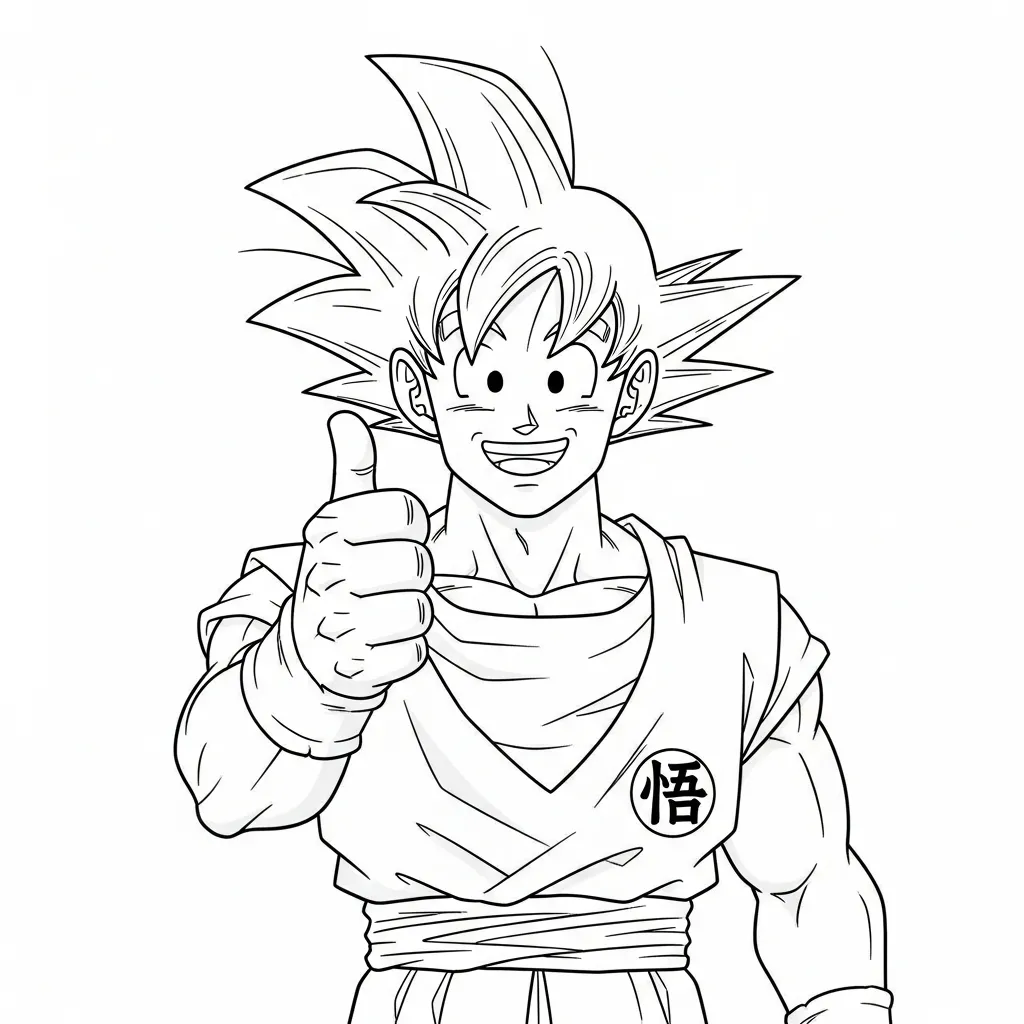 Goku Para Colorear para colorear para niños para imprimir