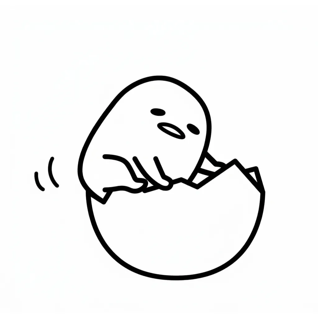 Gudetama 15 coloring pages to print for a 4-year-old child