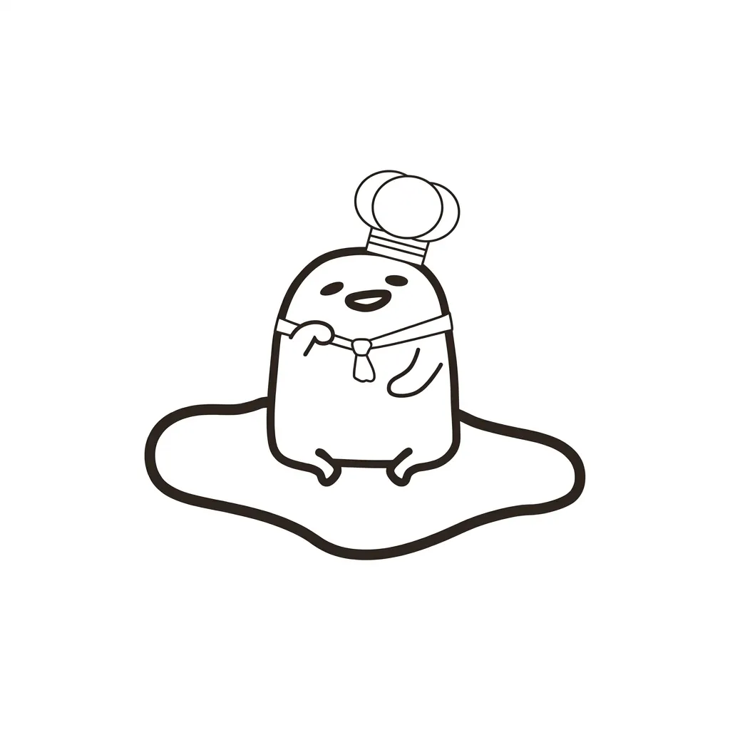 Gudetama 2 coloring page and printable drawing