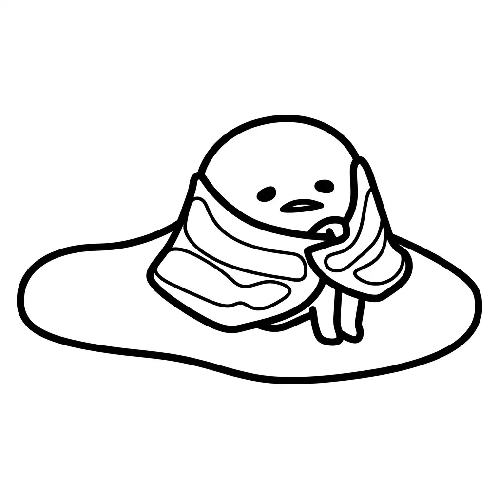 Gudetama 23 coloring pages to print for a 3-year-old child